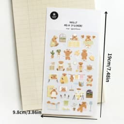 Korean Import Brand Suatelier Kawaii Bear Daily Life Paper Stickers Scrapbooking Diy Journal Stationery Sticker Deco Aesthetic