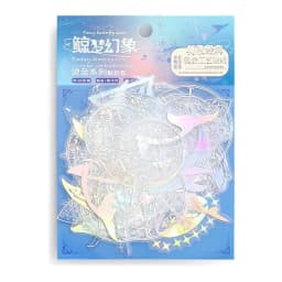 40 Pcs Holographic Glitter Stickers Set Jellyfish Whale Butterfly Waterproof Adhesive Decor for Scrapbook Journal