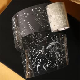 5x200cm Pure White Cute PET Die-Cut TapeStickers Lovely Bow Bubble Star Stickers for Journal Scrapbook DIY Phone Case