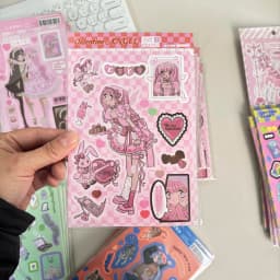 SKYSONIC BOBO Coral 1PC Decorative Stickers Sweet Girl Sub Korean DIY Sticker Journal Junk Agenda Stationery Suppliers