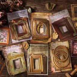 30pcs/bag Retro Album Painting Frame Sticker Bag Old Years Trace Creative DIY Scrapbooking Collages Decorative Materials