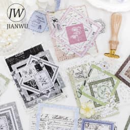 JIANWU Vintage Lace Flower Hollow Border Landscape Material Collage Scrapbooking Sticker Creative DIY Journal Stationery