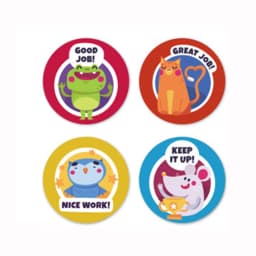 100-500 Pcs 1inch/2.5cm Animal Good Job Cool Stickers Roll for Envelope Praise Reward Student Work Label Stationery Seal Lable