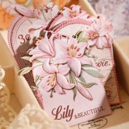 Journal GO 15pcs Embossed Texture Sticker Pack for Journaling Scrapbook Decoration 3D Flower Stickers for Collage Gift Card diy