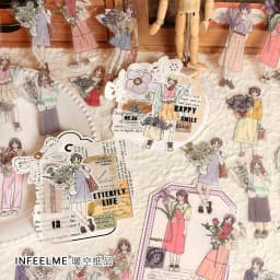 30pcs/1lot Kawaii Scrapbook Sticker Heartthrob Girl Scrapbooking Supplies diary Planner Decorative Craft Stationery Sticker