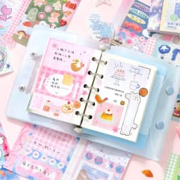 Kawaii Dual M5 Sticker Book Ins Korean Style Cute Cartoon Decorative Stickers Romantic DIY Handbook Scrapbook School Supplies