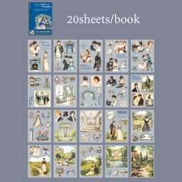 Mr. Paper 20pcs Classic Literature Sticker Book, Vintage Reading Journal, Literary Notes Collection, Creative Stationery Gift