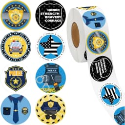 500Pcs /1 Rolls 2.5cm/1inch Firefighter Children's Toy Stickers Shaped Sticker Decoration Gift Box Sticker Label Stationery