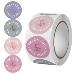 500pcs Labels Roll Flower Thank You Stickers Scrapbooking For Gift Decoration Stationery Sticker Seal Label Handmade Sticker