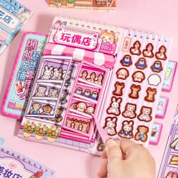 TIANZI 3D Scene Cartoon Landscape Stickers Book Collection Stacking Sticker Stereoscopic Hut DIY Cute Scenic Sticker Set Gift