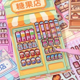 TIANZI 3D Scene Cartoon Landscape Stickers Book Collection Stacking Sticker Stereoscopic Hut DIY Cute Scenic Sticker Set Gift
