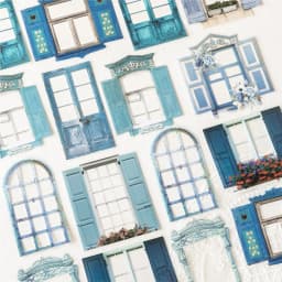 20pcs/1lot Kawaii Scrapbook Stickers Window Museum Junk Journal Gold Planner Stationery Sticker Planner Decorative