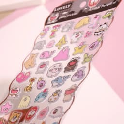 Korean Import NEKONI Lovely Rice Ball Pets Laser Glass Stickers Scrapbooking Diy Journal Sticker Stationery Decor School Gift