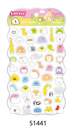 Korean Import NEKONI Lovely Rice Ball Pets Laser Glass Stickers Scrapbooking Diy Journal Sticker Stationery Decor School Gift