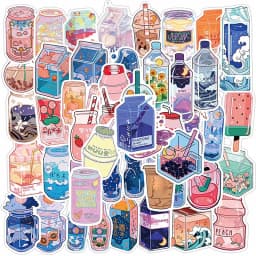 10/30/50PCS Japan Dink Sticker Aesthetic Sketchbook for Kids PVC Decoration Scrapbooking School Stationery Supplies