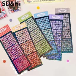 4Sheets/Pack Alphabet Sticker Bling Letter Gift Decorate Photocard Scrapbooking DIY Photo Album Stationery Supplies
