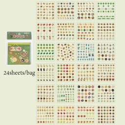 24pcs PET Vintage Japanese Style Die-Cut Sticker Book for Scrapbooking Journal Decor, DIY Cards, Cute Party Supplies, Mr. Paper