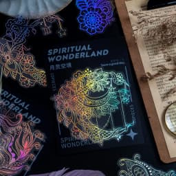 10Pcs/Bag Vintage Laser Animal Sticker Art Aesthetic Feather Hand Account Decoration Stationery Sticker 8 Styles