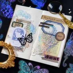 10Pcs/Bag Vintage Laser Animal Sticker Art Aesthetic Feather Hand Account Decoration Stationery Sticker 8 Styles