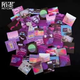 45Pcs/Box Purple Series Aesthetic Stickers for Children Decorative Squared Paper Diary & Stationery Sticker Set for Journals