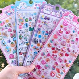 1 pc/4 pcs Kawaii Fruit Dessert Animals Sweet 3D Relief Stickers Scrapbooking Diy Journal Cute Stationery Sticker School Gift