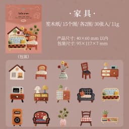 30sheets/1lot kawaii Stationery Sticker Cozy Little Things junk journal Decorative Scrapbooking DIY Craft Sticker