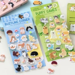 Mr.Paper 1 Sheet 3D Felt Pet Stickers Pet Lover Series Kawaii Cat & Dog Fluffy Puffy Sticker for Journal Scrapbook Decor