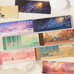 30sheets Retro Ins Natural Astronomy Washi Stickers Book Creative Planner Handbook Decoration DIY Scrapbook Aesthetic Supplies