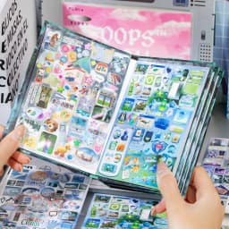 Vintage Multi Story Series Sticker Book - 27/30 Sheets Food-Y2K Themed Creative DIY Scrapbook Japanese Stationery Framed Album
