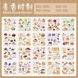 20sheets Kawaii Japanese Cuisine Style Die Cut Sticker Book DIY Diary Phone Case Scrapbook Cute Stationery Stickers