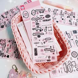 WAKAWAKA Scrapbook Sticker Sweet Call Text Decorative Stickers Pink Black Decal Card Sticker For Arts Diy Crafts Album Journal
