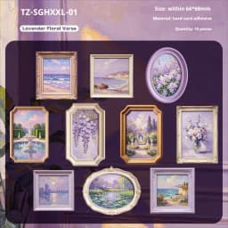 JIANWU Vintage Relief Flower Sea Painting Frame Landscape Material Collage Scrapbooking Sticker Creative DIY Journal Stationery