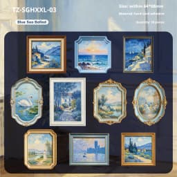 JIANWU Vintage Relief Flower Sea Painting Frame Landscape Material Collage Scrapbooking Sticker Creative DIY Journal Stationery