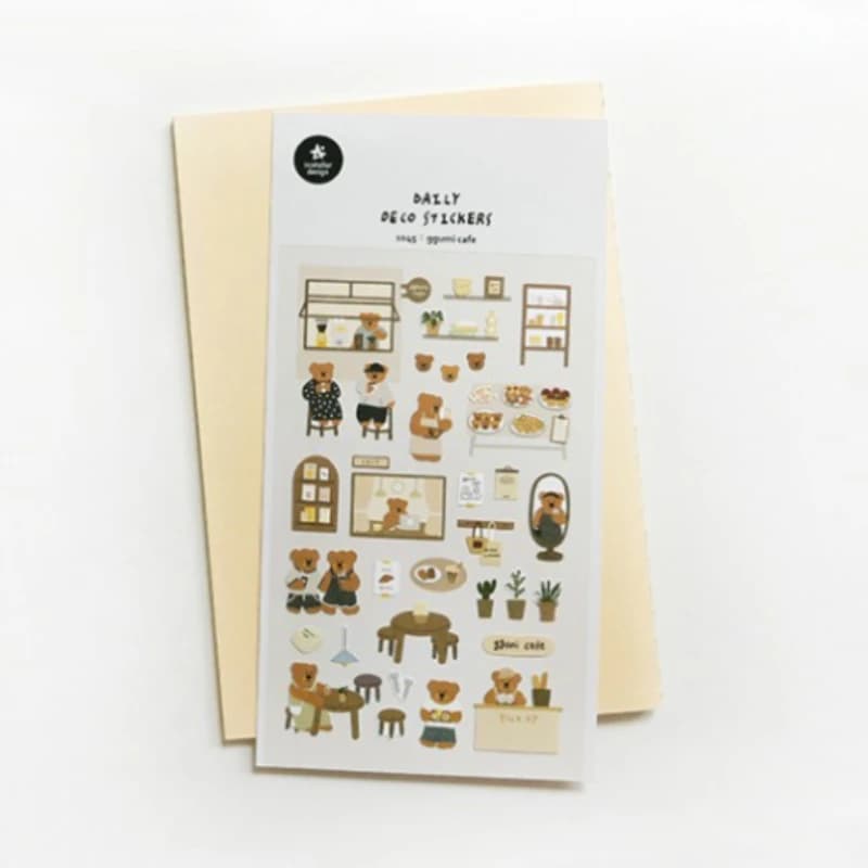 Korean Import Original Suatelier Ins Coffee Bear Paper Stickers Scrapbooking Diy Journal Stationery Sticker Cute Aesthetic Gift