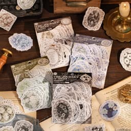 40pcs/1lot Kawaii Scrapbook Stickers Journey to Find a Dream Junk Journal Gold Planner Stationery Decorative