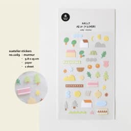 Korean Import Suatelier Cream Simple Live Paper Stickers Scrapbooking Diy Journal Stationery Sticker Decor School Supplies 1169