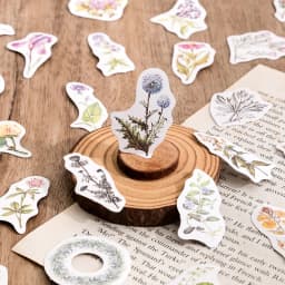 45pcs Forest Plant Flower Decorative Aesthetic Stationary Retro Stickers for Laptop Phone Journals Planners Scrapbook