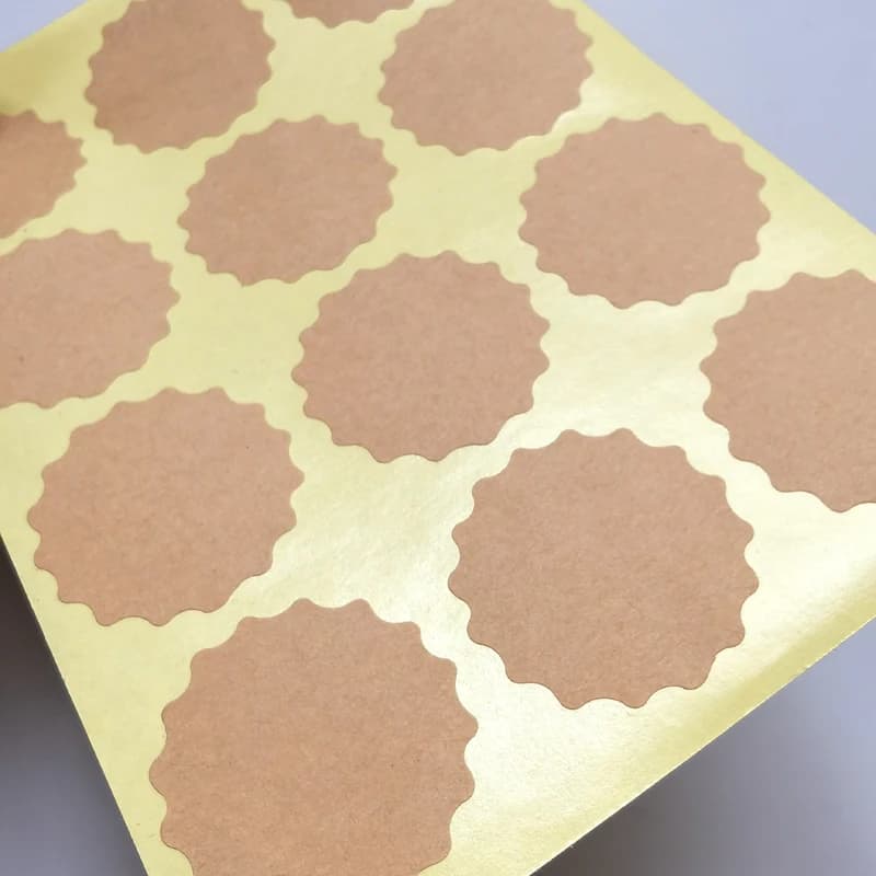 120PCS Round/Heart 35mm BLANK Brown Kraft Paper Sticker For DIY Writting Printing Baker Label
