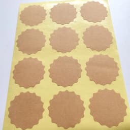 120PCS Round/Heart 35mm BLANK Brown Kraft Paper Sticker For DIY Writting Printing Baker Label