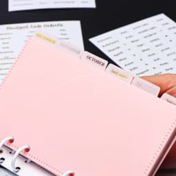 Hot Stamping English Calendar Sticker Budget Month Transparent PET Sticker Index Ear Label Sticker