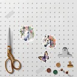 20pcs Watercolor flowers horse Sticker DIY Scrapbooking Album Junk Daily Planner Stationary for clippings, diaries, laptops