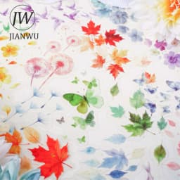 JIANWU Vintage Butterfly Bird Flower Leaves Landscape Material Collage Scrapbooking PET Sticker Creative DIY Journal Stationery