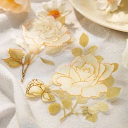 20 pcs/pack Bronzing Flowers Stickers Set Decorative Adhesive Diy Scrapbooking Diary Album Collage material Stationery Sticker