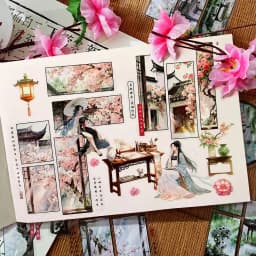 15sheets/1lot Kawaii Stationery Stickers Four Seasons Courtyard Junk Journaling Decorative Scrapbooking for stickers Scrapbook