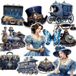 16pcs Cute Self-made Retro Victorian Steampunk Girl Stickers Scrapbooking Decorative DIY Craft Photo Albums Journaling