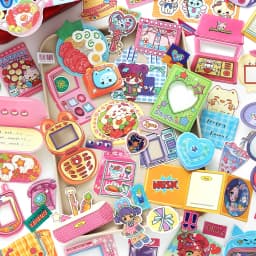 20/80pcs Neon Tribe Series Kawaii Ins Cartoon Small Element Adhesive Label Material Pack Scrapbooking DIY Aesthetic Stationery
