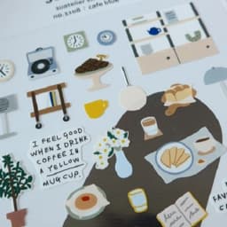 Korean Import Suatelier Cafe Blue Desserts Stickers Scrapbooking DIY Journaling Diary Stationery Sticker School Supplies