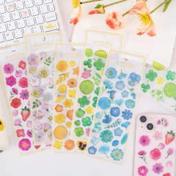 Cute Kawaii Crystal Jelly Flower Stickers 3D Puffy Epoxy Resin Decals for Scrapbooking Journal Planner Phone DIY Laptop Decor
