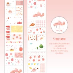Journal GO 5x200cm Cute Tape Stickers for Kraft Greeting Cards diy Masking Tape for Collage Junk Journal Gifts Decoration