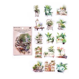 JIANWU 30Sheets Plant Collection Office Series Vintage Flower Material Decor PET Sticker Creative DIY Journal Collage Stationery
